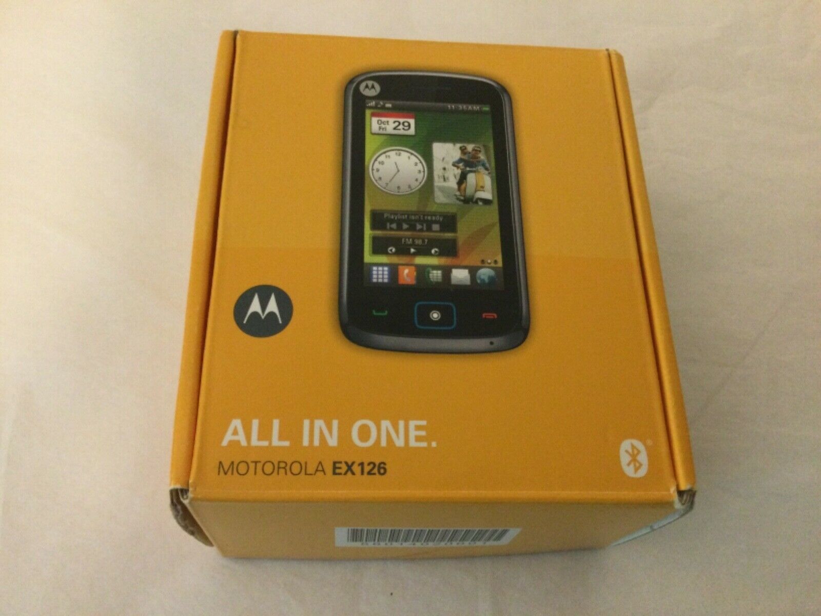 Motorola Ex 126 Cell Phone With Original Box, Battery, Instructions, Charger