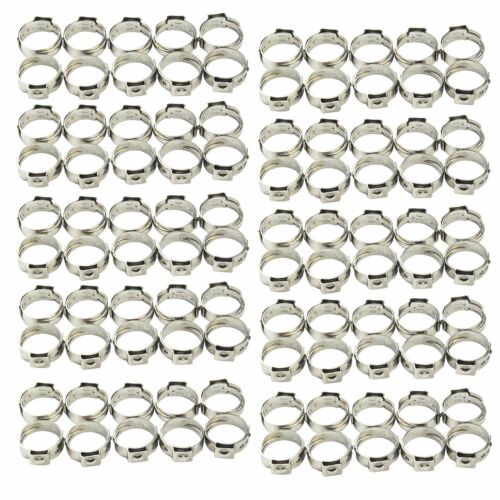 100 Pc 1/2 Pex Stainless Steel Clamp Cinch Rings Crimp Pinch Fitting Usa Shippin